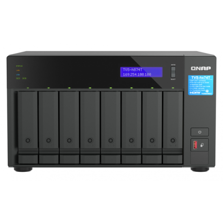 QNAP TVS-h874T - NAS server - 8 bays - SATA 6Gb / s - RAID RAID 0, 1, 5, 6, 10, 50, JBOD, 60 - RAM 64 GB - 2.5 Gigabit Ethernet - iSCSI support - 3