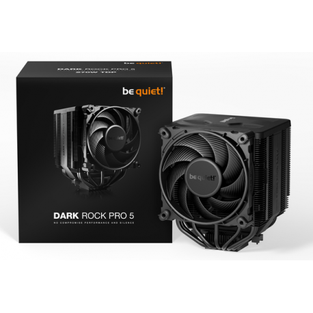 be quiet! Dark Rock PRO 5 - Processor cooler - (for: LGA1155, LGA1150, LGA1151, AM4, LGA1200, LGA1700, AM5) - aluminium and copper - 135 mm - black - 9