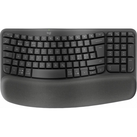 Logitech Wave Keys for Business - Keyboard - wireless - Bluetooth 5.1 LE - QWERTY - graphite - 0