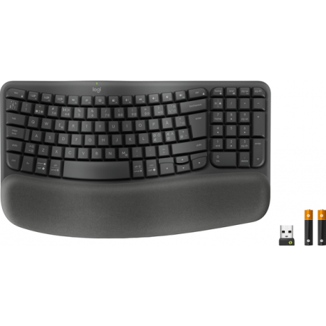 Logitech Wave Keys for Business - Keyboard - wireless - Bluetooth 5.1 LE - QWERTY - graphite - 3