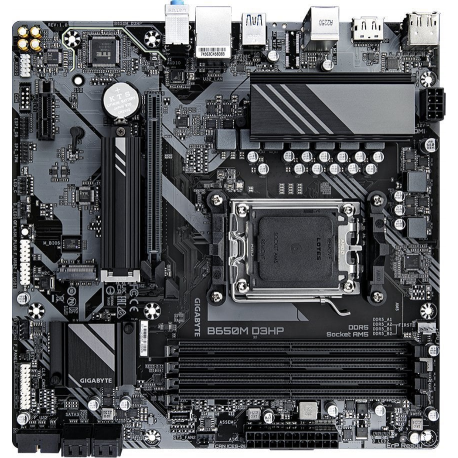 Gigabyte B650M D3HP - 1.0 - motherboard - micro ATX - Socket AM5 - AMD B650 Chipset - USB 3.2 Gen 1, USB-C 3.2 Gen 1 - 2.5 Gigabit LAN - onboard graphics (CPU required) - HD Audio (8-channel) - 1