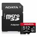 ADATA High Endurance - Flash memory card (microSDXC to SD adapter included) - 512 GB - A2 / Video Class V30 / UHS-I U3 / Class10 - microSDXC UHS-I