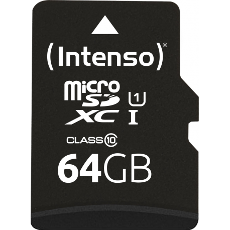 Intenso Performance - Flash memory card (microSDXC to SD adapter included) - 64 GB - UHS-I U1 / Class10 - microSDXC UHS-I - 1
