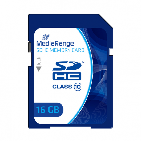 MediaRange - Flash memory card - 16 GB - Class 10 - SDHC - blue - 1
