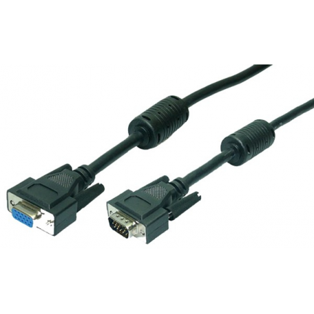 LogiLink - VGA extension cable - HD-15 (VGA) (F) to HD-15 (VGA) (M) - 3 m - thumbscrews - black - 0