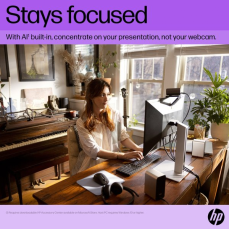 HP 965 Streaming - Webcam - colour - 8 MP - 3840 x 2160 - audio - USB 3.0 - 15
