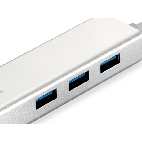 LevelOne USB-0503 - Hub - 3 x SuperSpeed USB 3.0 + 1 x 10 / 100 / 1000 - desktop - 2