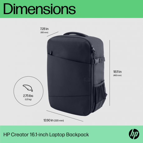 HP - Creator Edition - notebook carrying backpack - 16.1" - dark navy - for Victus by HP Laptop 15, 16; Laptop 15, 15s; Pavilion x360 Laptop - 2