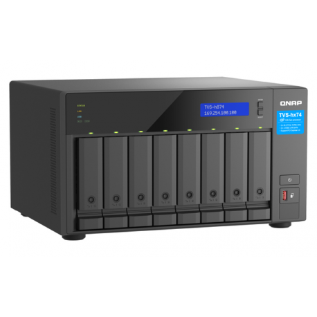 QNAP TVS-H874 - NAS server - 8 bays - SATA 6Gb / s - RAID 0, 1, 5, 6, 10, 50, 60, RAID TP, TM - RAM 64 GB - 2.5 Gigabit Ethernet / 10 Gigabit Ethernet - iSCSI support - 7
