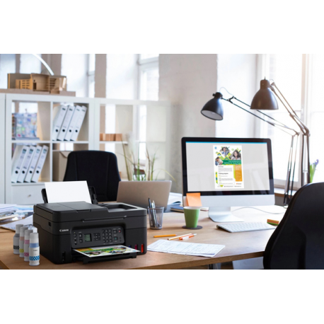 Canon PIXMA G4570 MegaTank - Multifunction printer - colour - ink-jet - refillable - A4 (210 x 297 mm), Legal (216 x 356 mm) (original) - A4 / Legal (media) - up to 11 ipm (printing) - 100 sheets - 33.6 Kbps - USB 2.0, Wi-Fi(ac) - 6