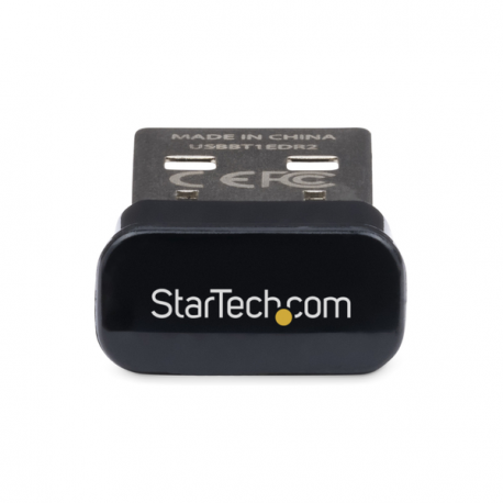 StarTech.com Bluetooth Adapter - Mini USB Adapter - Bluetooth 2.1 - Class 1 EDR - Bluetooth Receiver (USBBT1EDR2) - Network adapter - USB - Bluetooth 2.1 EDR - Class 1 - black - 3