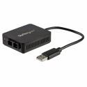 StarTech.com USB to Fiber Optic Converter, 100Mbps, USB 2.0 to Fiber Network Adapter, 100BASE-FX SC Female Duplex Multimode Fiber/MMF Compatible, 2Km, Compact USB to Fiber LAN Adapter - USB to LAN Adapter (US100A20FXSC) - Network adapter - USB 2.0 - 100Base-FX/100Base-SC x 1 - 1310 nm - black