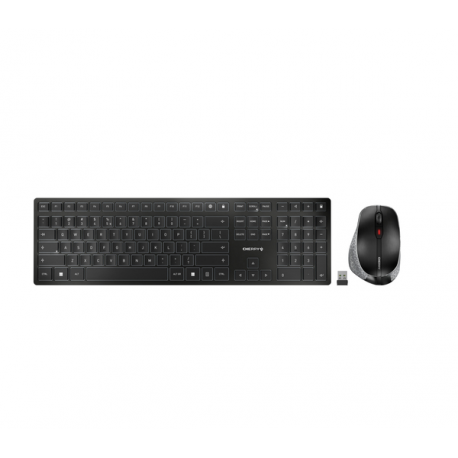 CHERRY DW 9500 SLIM - Keyboard and mouse set - wireless - 2.4 GHz, Bluetooth 4.0 - Pan Nordic - key switch: CHERRY SX - grey, black - 0