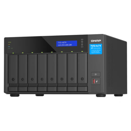 QNAP TVS-H874 - NAS server - 8 bays - SATA 6Gb/s - RAID 0, 1, 5, 6, 10, 50, JBOD, 60, RAID TP - RAM 32 GB - Gigabit Ethernet / 2.5 Gigabit Ethernet - iSCSI support - 7