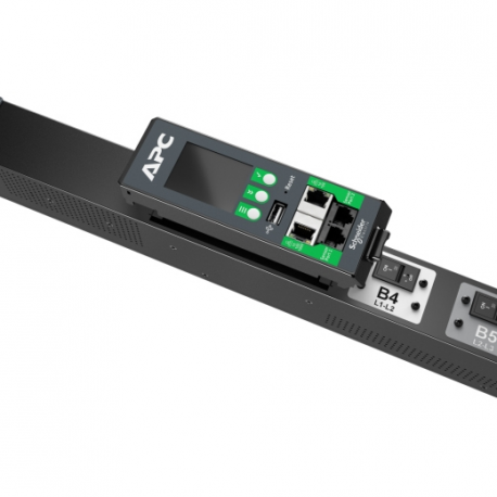 APC NetShelter Rack PDU Advanced - Power distribution unit (rack-mountable) - metered - AC 400/415 V - 11.5 kW - 11500 VA - 3-phase - Ethernet 10/100, Ethernet 10/100/1000 - input: IEC 60309 520P6 - output connectors: 42 (21 x IEC 60320 C13/C15, 21 x IEC 60320 C13/C15/C19/C21) - 0U - 1.8 m cord - black - 4