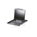 ATEN Slideaway CL3000N - KVM console with KVM switch - 16 ports - PS / 2, USB - 19" - rack-mountable - 1280 x 1024 @ 75 Hz - 250 cd / m² - 5 ms - VGA - black - 1U