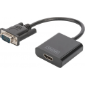 MicroConnect - HDMI adapter - USB, HD-15 (VGA) to HDMI female - 15 cm - black - active, 1080p support