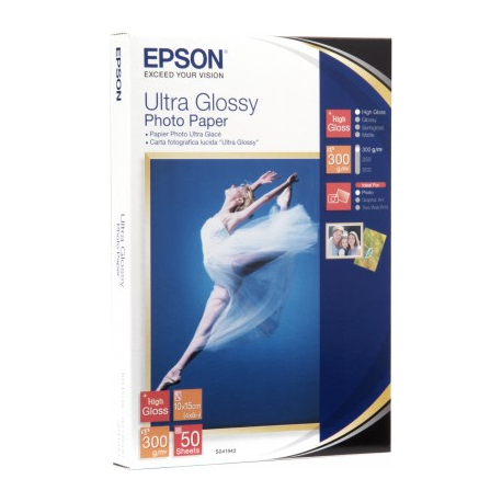 Epson Ultra Glossy Photo Paper - Glossy - 100 x 150 mm 50 sheet(s) photo paper - for EcoTank ET-1810, 2810, 2811, 2814, 2815, 2820, 2825, 2826, 2850, 2851, 2856, 4800, 4850 - 3
