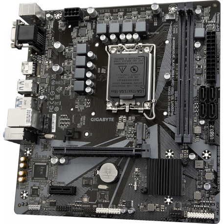 Gigabyte H610M H V2 - 1.0 - motherboard - micro ATX - LGA1700 Socket - H610 Chipset - USB 3.2 Gen 1 - Gigabit LAN - onboard graphics (CPU required) - HD Audio (8-channel) - 2