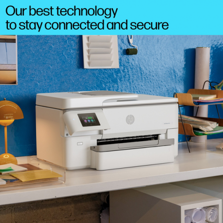 HP Officejet Pro 9720e Wide Format All-in-One - Multifunction printer - colour - ink-jet - A3 / Ledger (297 x 432 mm) (original) - A3 (media) - up to 18 ppm (copying) - up to 22 ppm (printing) - 250 sheets - USB 2.0, LAN, Wi-Fi(ac), Bluetooth - cement - 14
