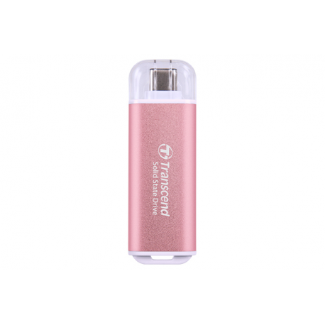 Transcend ESD300 - SSD - 1 TB - external (portable) - USB 3.2 Gen 2x1 (USB-C connector) - rosy pink - 0