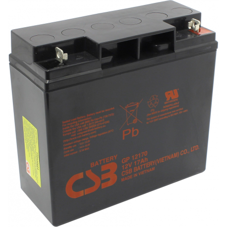 CSB GP12170 - UPS battery - 1 x battery - Lead Acid - 17 Ah - for P / N: SMT1500C, SMT1500I-AR, SMT1500IC, SMT1500NC, SU2200J3W, SU3000J3W, SUA1500-TW - 0