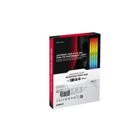 Kingston FURY Renegade RGB - DDR4 - kit - 64 GB: 2 x 32 GB - DIMM 288-pin - 3200 MHz  /  PC4-25600 - CL16 - 1.35 V - unbuffered - non-ECC - black - 11