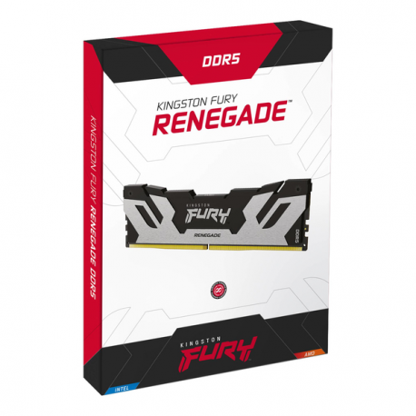 Kingston FURY Renegade - DDR5 - module - 48 GB - DIMM 288-pin - 6000 MHz  /  PC5-48000 - CL32 - 1.35 V - unbuffered - on-die ECC - silver / black - 8