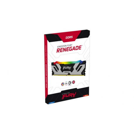 Kingston FURY Renegade RGB - DDR5 - module - 48 GB - DIMM 288-pin - 6400 MHz  /  PC5-51200 - CL32 - 1.4 V - unbuffered - on-die ECC - black & silver - 2