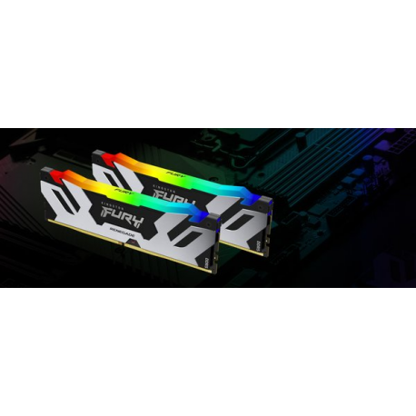 Kingston FURY Renegade RGB - DDR5 - module - 48 GB - DIMM 288-pin - 6400 MHz  /  PC5-51200 - CL32 - 1.4 V - unbuffered - on-die ECC - black & silver - 6