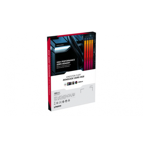 Kingston FURY Renegade RGB - DDR5 - module - 48 GB - DIMM 288-pin - 6400 MHz  /  PC5-51200 - CL32 - 1.4 V - unbuffered - on-die ECC - black & silver - 10