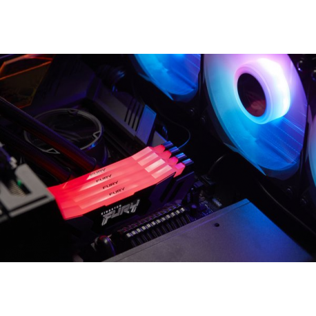 Kingston FURY Renegade RGB - DDR5 - module - 48 GB - DIMM 288-pin - 6400 MHz  /  PC5-51200 - CL32 - 1.4 V - unbuffered - on-die ECC - black & silver - 13