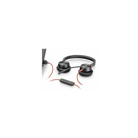 Poly Blackwire C5220 - Blackwire 5200 series - headset - on-ear - wired - active noise cancelling - 3.5 mm jack, USB-C - black - Certified for Skype for Business, Certified for Microsoft Teams, Avaya Certified, Cisco Jabber Certified - 1