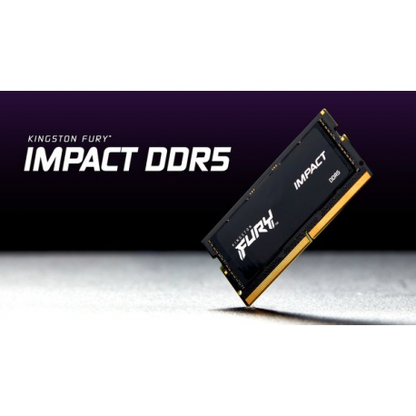Kingston FURY Impact - DDR5 - kit - 32 GB: 2 x 16 GB - SO-DIMM 262-pin - 3000 MHz  /  PC5-48000 - CL38 - 1.35 V - unbuffered - on-die ECC - black - 1