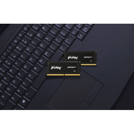 Kingston FURY Impact - DDR5 - kit - 32 GB: 2 x 16 GB - SO-DIMM 262-pin - 3000 MHz  /  PC5-48000 - CL38 - 1.35 V - unbuffered - on-die ECC - black - 5