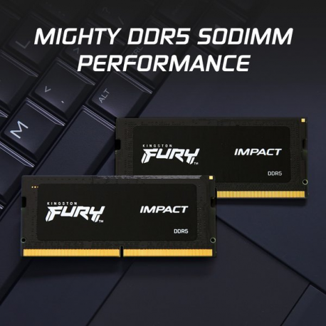 Kingston FURY Impact - DDR5 - kit - 32 GB: 2 x 16 GB - SO-DIMM 262-pin - 3000 MHz  /  PC5-48000 - CL38 - 1.35 V - unbuffered - on-die ECC - black - 8