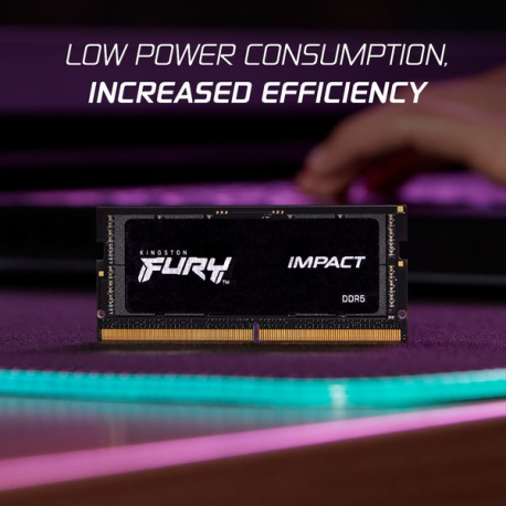 Kingston FURY Impact - DDR5 - kit - 32 GB: 2 x 16 GB - SO-DIMM 262-pin - 3000 MHz  /  PC5-48000 - CL38 - 1.35 V - unbuffered - on-die ECC - black - 9