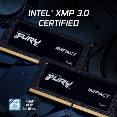 Kingston FURY Impact - DDR5 - kit - 32 GB: 2 x 16 GB - SO-DIMM 262-pin - 3000 MHz  /  PC5-48000 - CL38 - 1.35 V - unbuffered - on-die ECC - black - 10