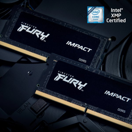 Kingston FURY Impact - DDR5 - kit - 32 GB: 2 x 16 GB - SO-DIMM 262-pin - 3000 MHz  /  PC5-48000 - CL38 - 1.35 V - unbuffered - on-die ECC - black - 12