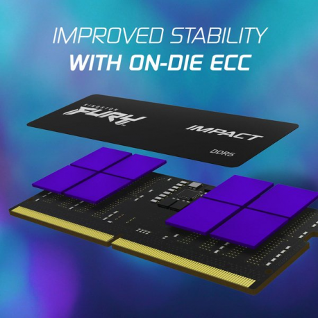 Kingston FURY Impact - DDR5 - kit - 32 GB: 2 x 16 GB - SO-DIMM 262-pin - 3000 MHz  /  PC5-48000 - CL38 - 1.35 V - unbuffered - on-die ECC - black - 15