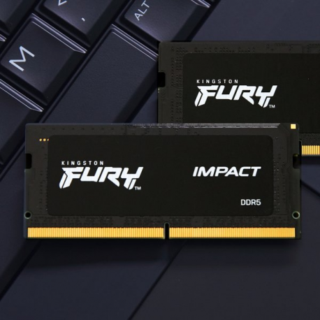 Kingston FURY Impact - DDR5 - kit - 32 GB: 2 x 16 GB - SO-DIMM 262-pin - 3000 MHz  /  PC5-48000 - CL38 - 1.35 V - unbuffered - on-die ECC - black - 16