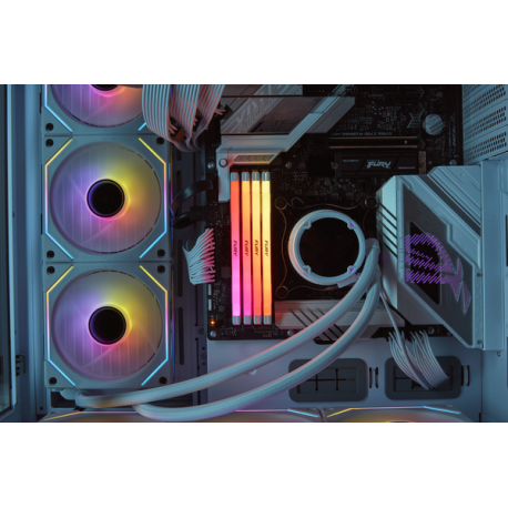 Kingston FURY Renegade RGB - DDR5 - kit - 64 GB: 2 x 32 GB - DIMM 288-pin - 6400 MHz  /  PC5-51200 - CL32 - 1.1 V - unbuffered - on-die ECC - white, silver - 2