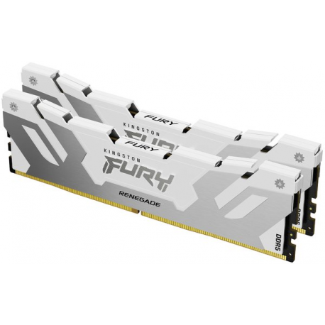 Kingston FURY Renegade - DDR5 - kit - 32 GB: 2 x 16 GB - DIMM 288-pin - 8000 MHz  /  PC5-64000 - CL38 - 1.45 V - unbuffered - on-die ECC - white & silver - 0