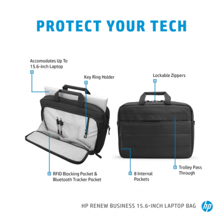 HP Renew Business - Notebook carrying shoulder bag - 15.6" - for EliteBook 64X G9, 65X G9; Fortis 14 G10; Pro x360; ProBook 45X G9; ZBook Power G9 - 11