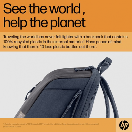 HP Travel - Notebook carrying backpack - up to 15.6" - iron grey - for Victus by HP Laptop 15; Pavilion x360 Laptop - 17