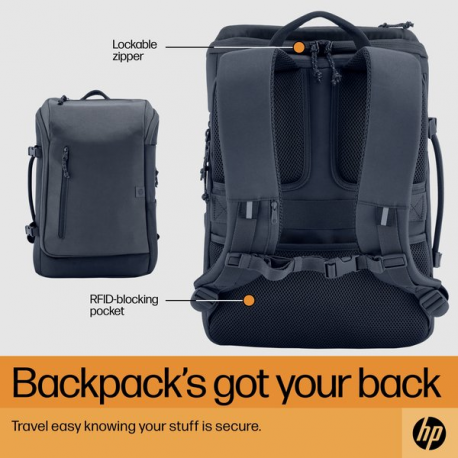 HP Travel - Notebook carrying backpack - up to 15.6" - iron grey - for Victus by HP Laptop 15; Laptop 15s; Pavilion x360 Laptop; Pro x360 - 9