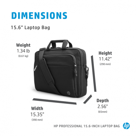 HP Professional - Notebook carrying case - 15.6" - atlantic blue internal lining - 18
