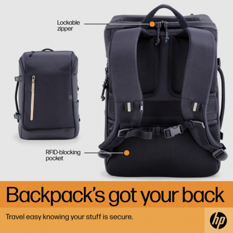 HP Travel - Notebook carrying backpack - up to 15.6" - forged iron - for Victus by HP Laptop 15; Laptop 15, 15s; Pavilion x360 Laptop - 14