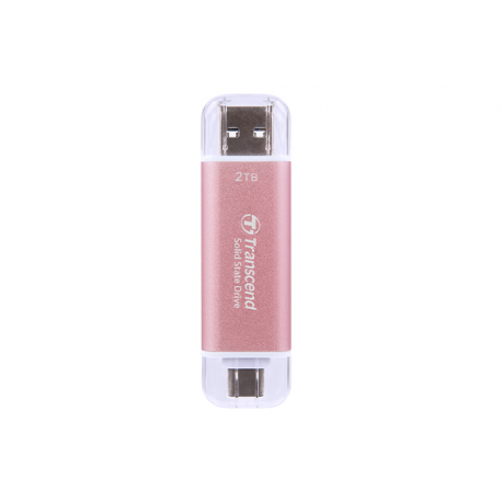 Transcend ESD310P - SSD - 2 TB - external (portable) - USB 3.2 Gen 2x1 (USB-C connector) - pink - 0