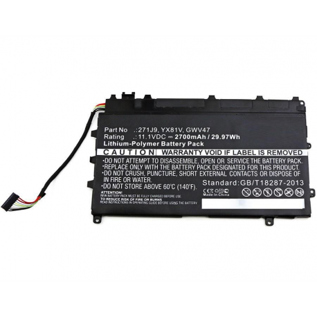 CoreParts - Laptop battery - lithium polymer - 2700 mAh - 30 Wh - black - for Dell Latitude 13 7350 - 0